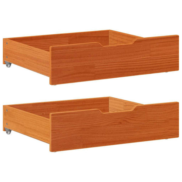 Bettschubladen 2er Set Kiefer Massivholz