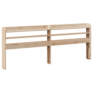 Kopfteil 200 cm Kiefer Massivholz mit Ablagen