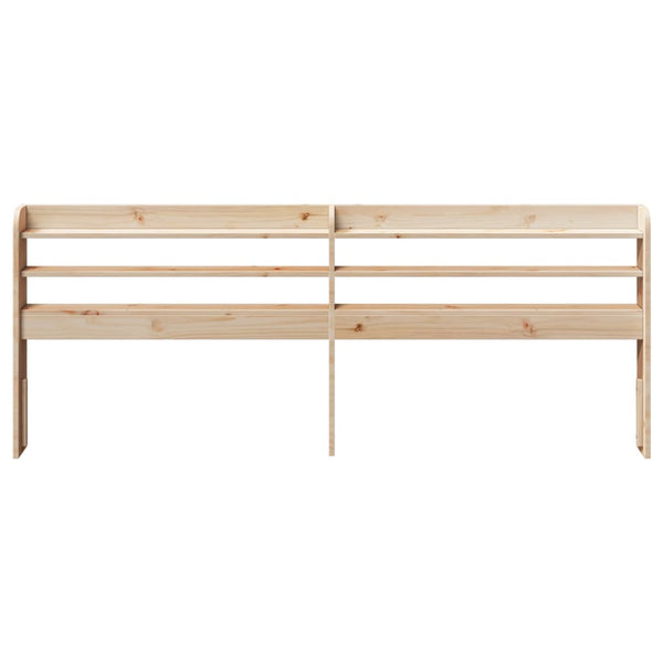 Kopfteil 200 cm Kiefer Massivholz mit Ablagen