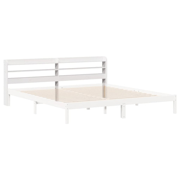 Kopfteil Weiß 200 cm Kiefer Massivholz