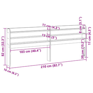 Kopfteil Weiß 200 cm Kiefer Massivholz
