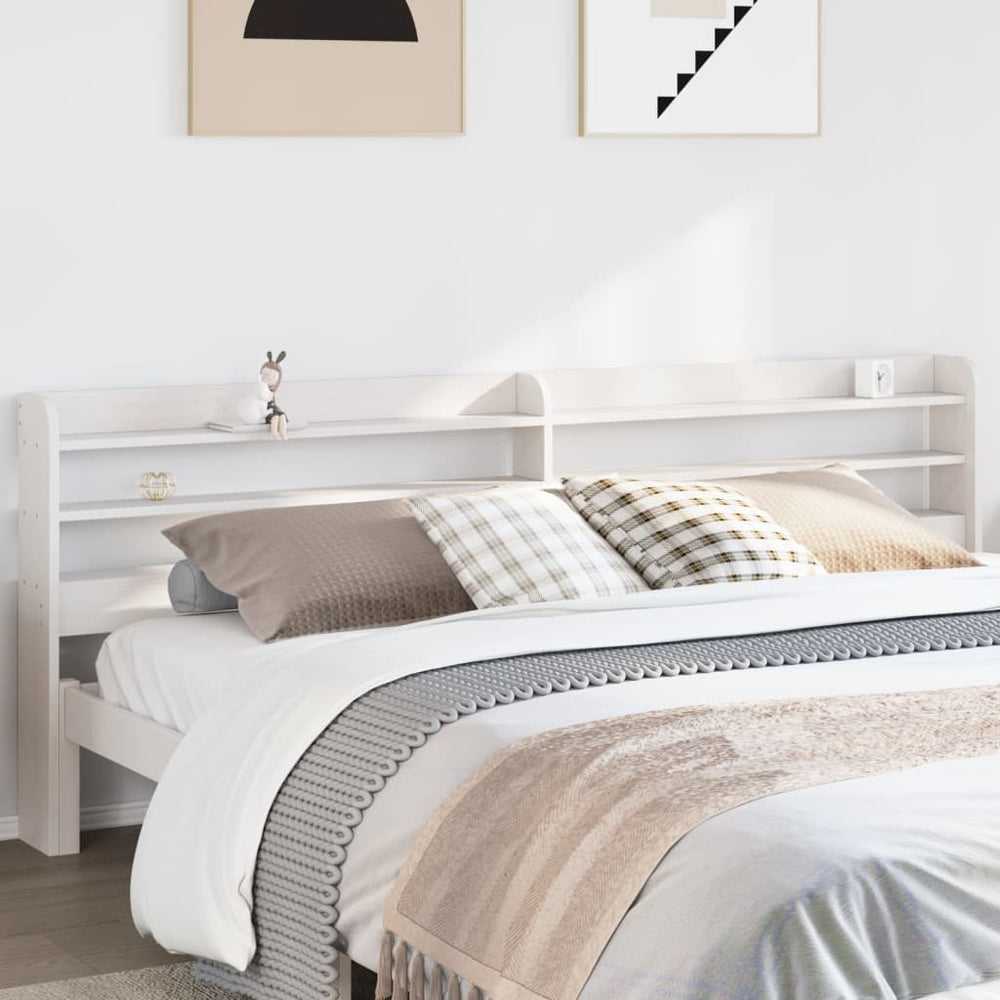 Kopfteil Weiß 200 cm Kiefer Massivholz