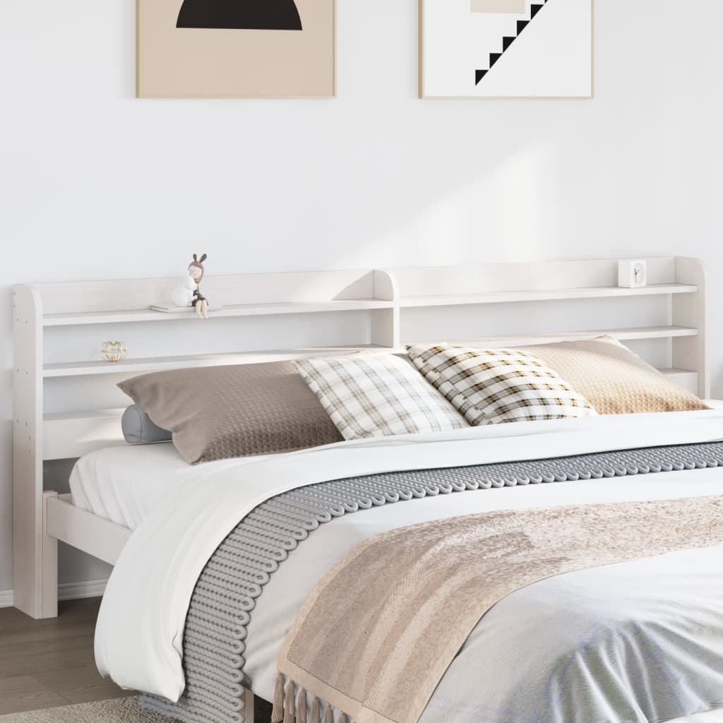 Kopfteil Weiß 200 cm Kiefer Massivholz