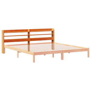 200 cm Kopfteil mit Ablagen, Kiefer Massivholz