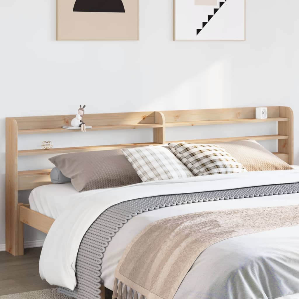 Kopfteil 180 cm Kiefer Massivholz mit Ablagen
