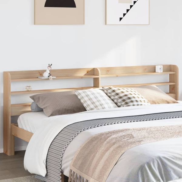 Kopfteil 180 cm Kiefer Massivholz mit Ablagen