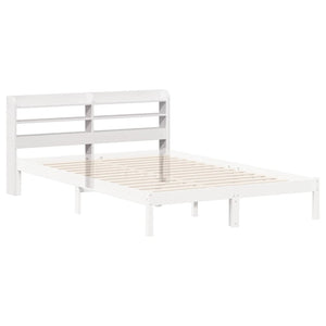 Kopfteil Weiß 160 cm Kiefer Massivholz