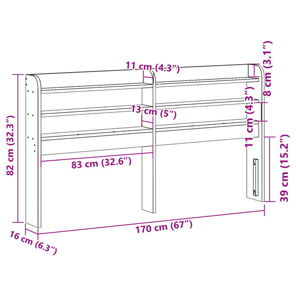 Kopfteil Weiß 160 cm Kiefer Massivholz