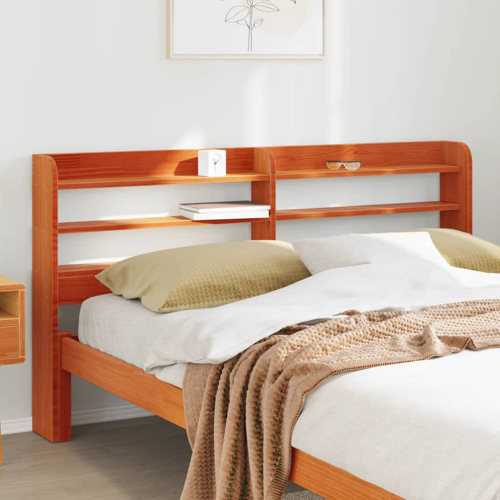Kopfteil mit Ablagen 150 cm Kiefer Massivholz