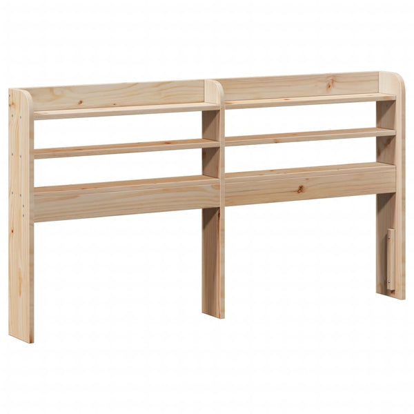 Kopfteil 140 cm Kiefer Massivholz mit Ablagen