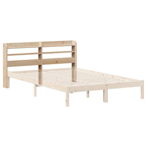 Kopfteil 120 cm Kiefer Massivholz mit Ablagen