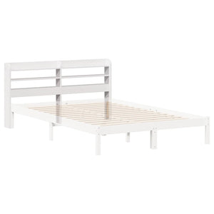 Weißes Kopfteil 120 cm mit Ablagen