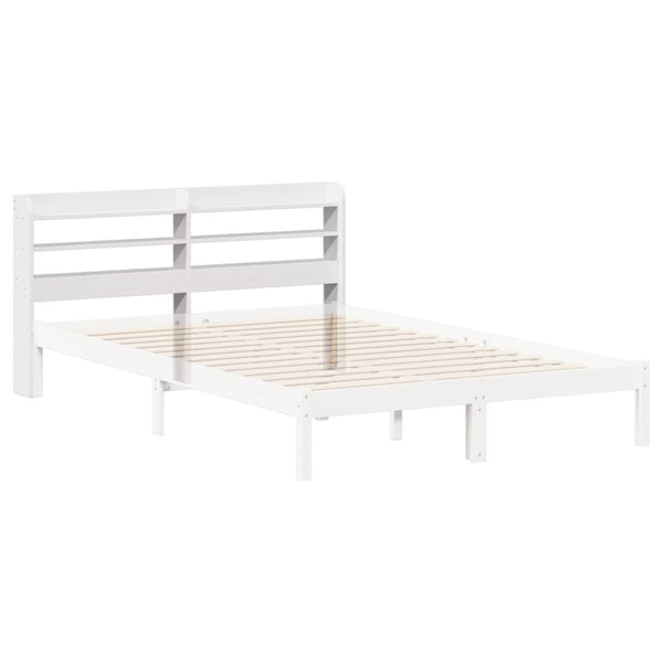Weißes Kopfteil 120 cm mit Ablagen
