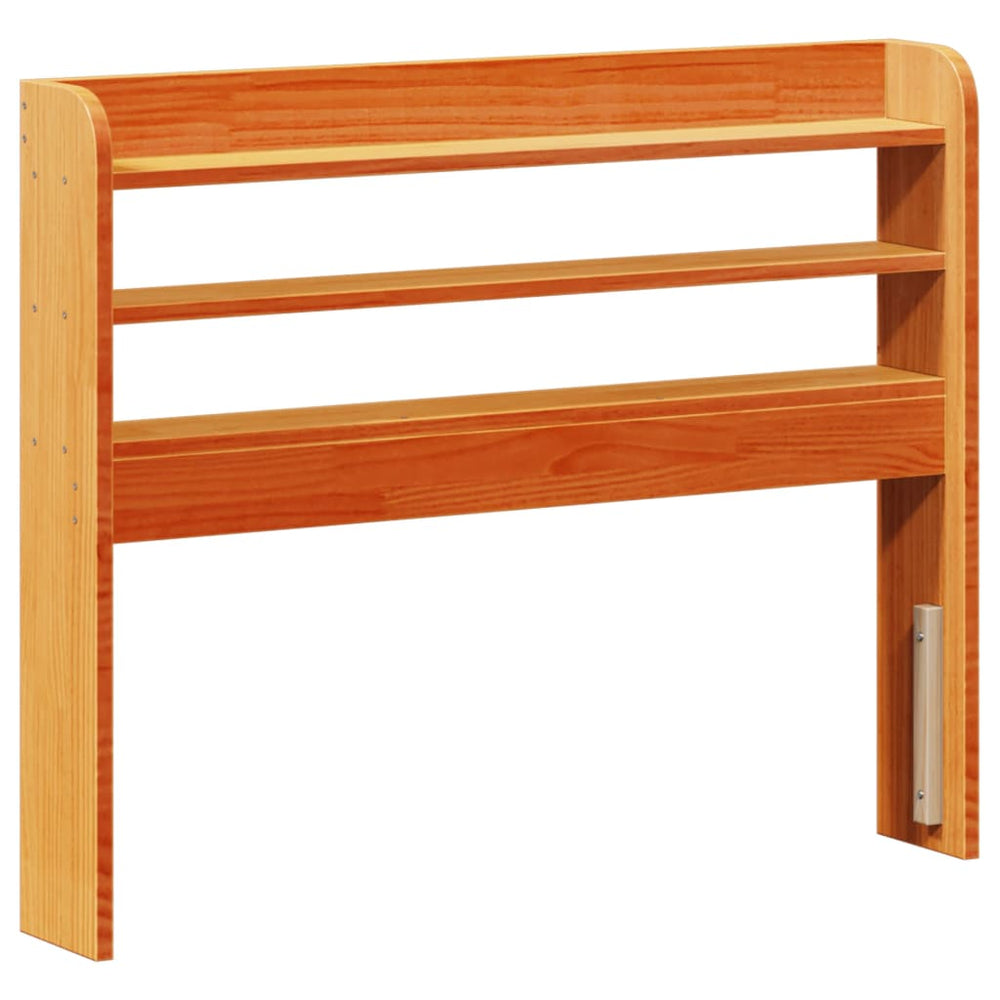 Kopfteil mit Ablagen, Wachsbraun, 100cm