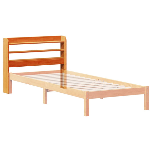 Kopfteil mit Ablagen Wachsbraun 75cm Kiefer