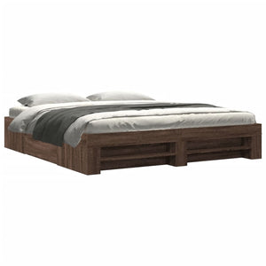 Bettgestell 180x200 cm Braun Eichen-Optik