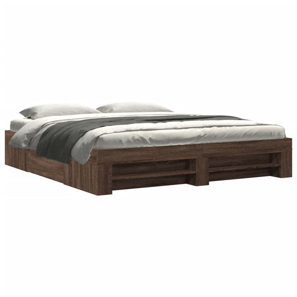 Bettgestell 180x200 cm Braun Eichen-Optik