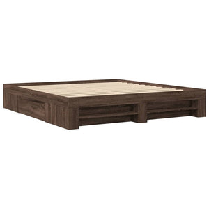 Bettgestell 180x200 cm Braun Eichen-Optik