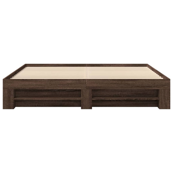 Bettgestell 180x200 cm Braun Eichen-Optik