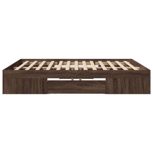 Bettgestell 180x200 cm Braun Eichen-Optik