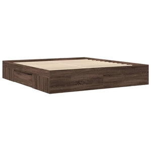 Bettgestell 180x200 cm Braun Eichen-Optik