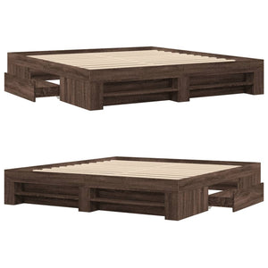 Bettgestell 180x200 cm Braun Eichen-Optik