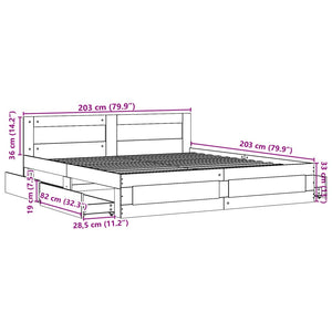 Bettgestell Weiß 200x200 cm Ohne Matratze