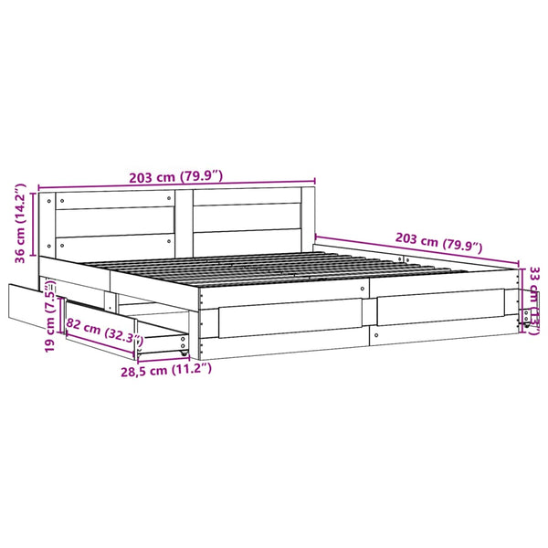 Bettgestell Weiß 200x200 cm Ohne Matratze