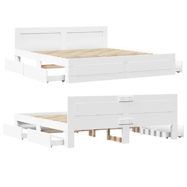 Bettgestell Weiß 180x200 cm Ohne Matratze