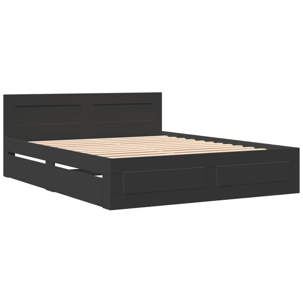Bettgestell Schwarz 160x200 cm ohne Matratze