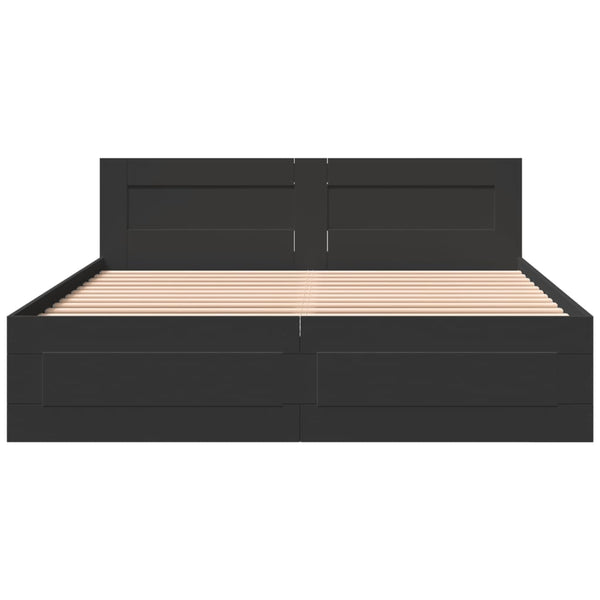 Bettgestell Schwarz 160x200 cm ohne Matratze