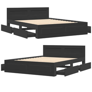 Bettgestell Schwarz 160x200 cm ohne Matratze