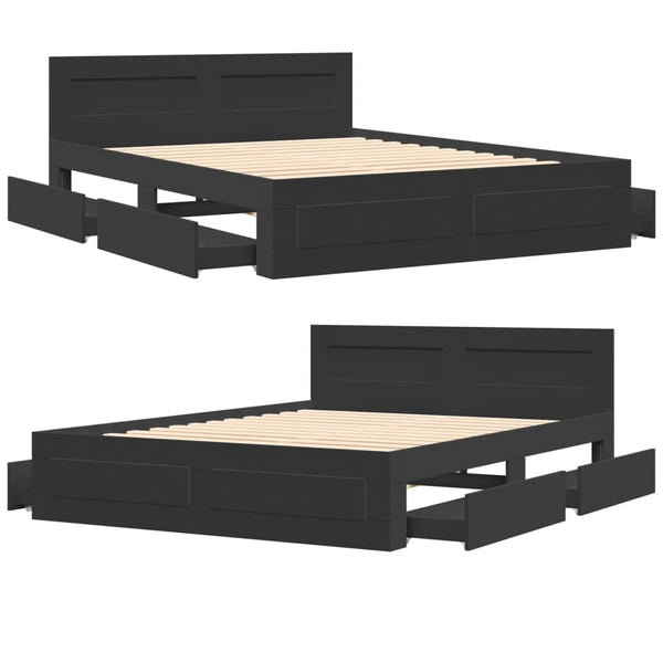 Bettgestell Schwarz 160x200 cm ohne Matratze