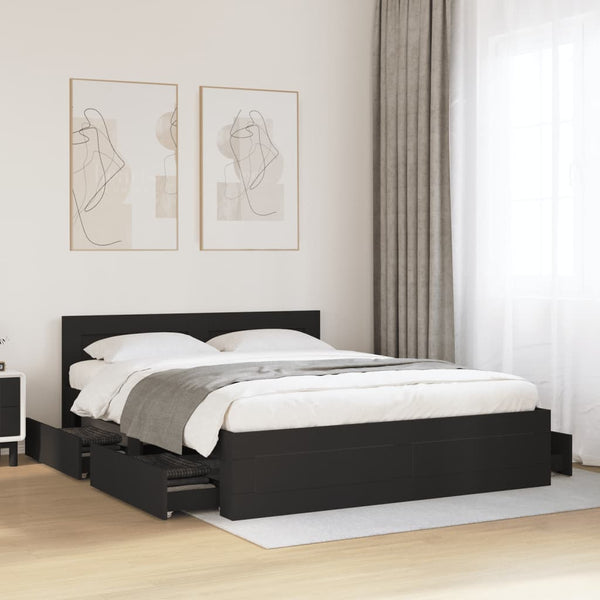 Bettgestell Schwarz 160x200 cm ohne Matratze