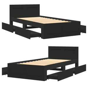 Bettgestell Schwarz 100x200 cm