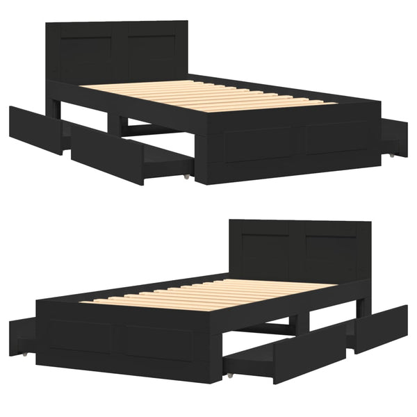 Bettgestell Schwarz 100x200 cm