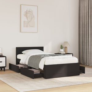 Bettgestell Schwarz 100x200 cm
