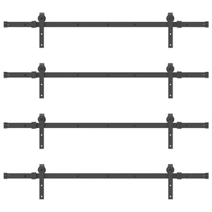 Schiebetürbeschlag Set 305 cm Stahl Schwarz