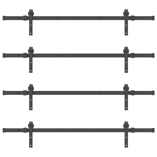 Schiebetürbeschlag Set 305 cm Stahl Schwarz