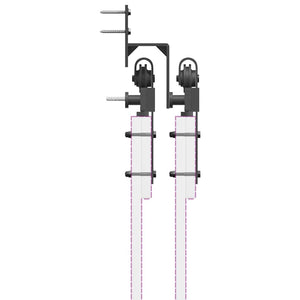 Schiebetürbeschlag Set 305 cm Stahl Schwarz