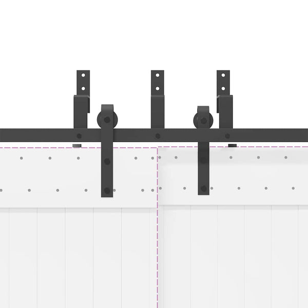 Schiebetürbeschlag Set 305 cm Stahl Schwarz