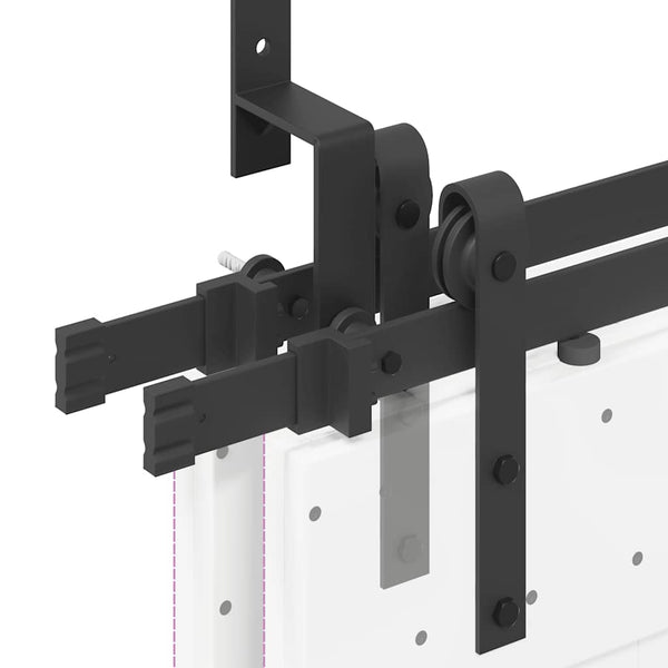 Schiebetürbeschlag Set 305 cm Stahl Schwarz