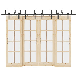 Schiebetürbeschlag Set 305 cm Stahl Schwarz