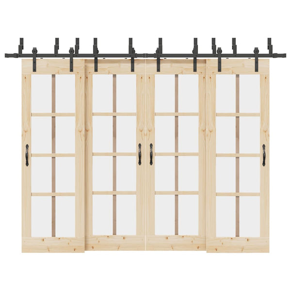 Schiebetürbeschlag Set 305 cm Stahl Schwarz
