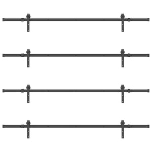 Schiebetürbeschlag Set 427 cm Schwarz