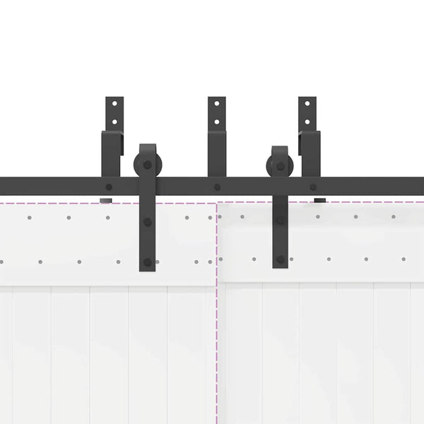 Schiebetürbeschlag Set 427 cm Schwarz