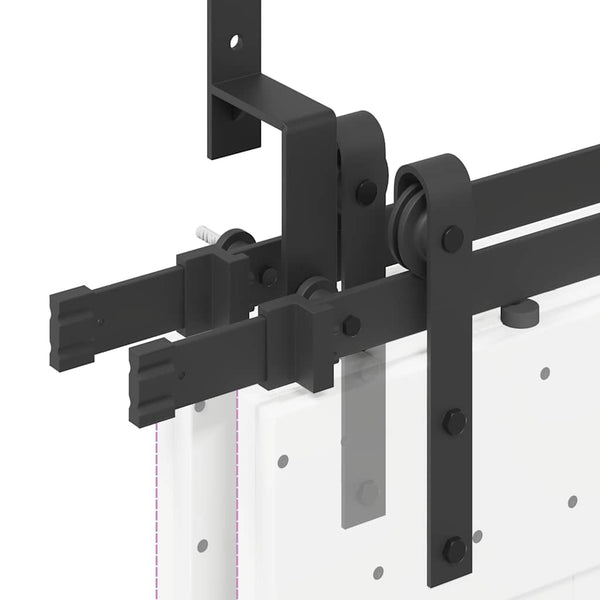 Schiebetürbeschlag Set 427 cm Schwarz