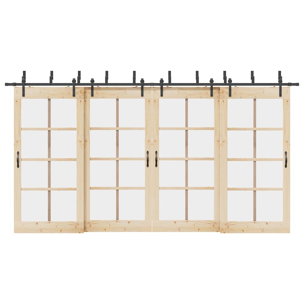 Schiebetürbeschlag Set 427 cm Schwarz