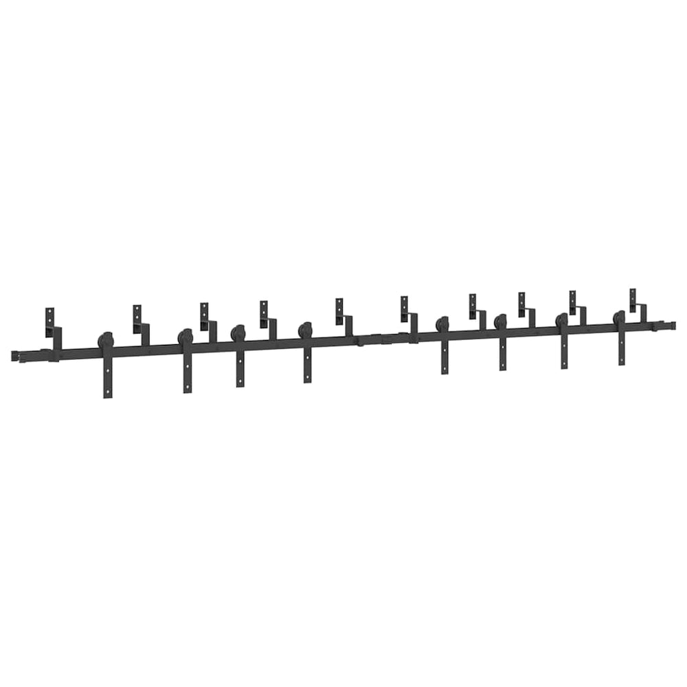 Schiebetürbeschlag Set 366 cm Stahl Schwarz