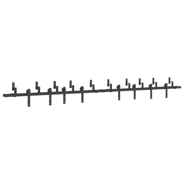 Schiebetürbeschlag Set 366 cm Stahl Schwarz